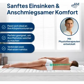 AM Qualitätsmatratzen Visco Topper 90 x 200 cm weiß