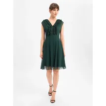 Zero Chiffonkleid Midi Plissee Grün 36