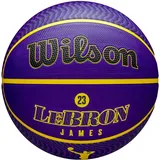 Wilson NBA Player ICON Outdoor BSKT Lebron New, Violett/Gelb, 7