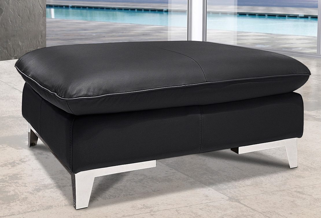 Hocker COTTA "Teresa", schwarz, B:98cm H:46cm T:98cm, Dickleder, Luxus-Kunstleder, NaturLeder, Hocker