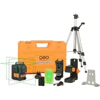 geo-FENNEL FLG 6X-GREEN Kreuzlinienlaser Set 3x360°, selbstnivellierend, mit Koffer, Akku und Stativ