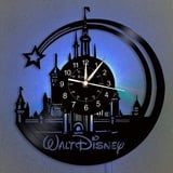 Smotly Vinyl Wanduhr, LED 16-farbige Nachtlichtuhr, Disney Comic Uhr, Geburtstagsgeschenk, Wandkunst Dekoration Uhr. (Geschenk: Hook+Gift Bag)