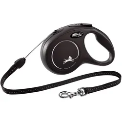 FLEXI New Classic S schwarz - 8m bis 12kg - Schnur
