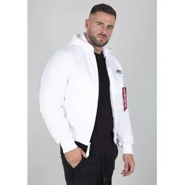 Alpha Industries MA-1 Zip Hood Backprint weiß L