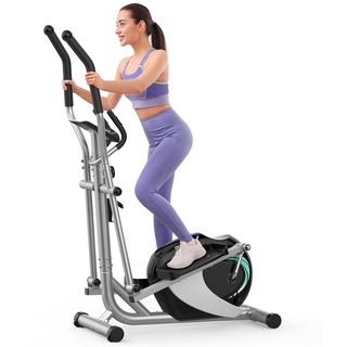 Dripex Elliptical Crosstrainer, Extrem leises magnetisches Ellipsentrainer für den Heimgebrauch, mit 6KG Schwungrad, 8 Widerstandsstufen, Pulssensor, LCD Monitor & Gerätehalterung (Grün)
