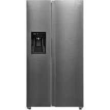 Midea MDRS761MYC46 Side-by-Side Kühl-/Gefrierkombination/No Frost/3in1 Wasser-/Eisspender und Wassertank/Dual Inverter Compressor/179,3 cm Höhe/573L Gesamtvolumen/208 kWh/Jahr/Rostfreier Stahl
