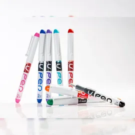 Pilot Pen Pilot V-Pen, Tintenschreiber mit Edelstahlfeder in M, 6er Set Schwarz - 6 Stück