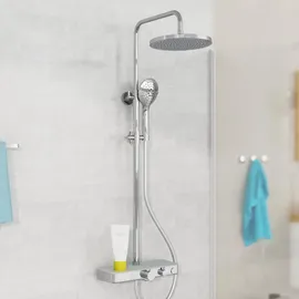 Eisl Duschset Futura Wellness Duschsystem mit Thermostat Glasablage Chrom Grau