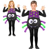 Widmann W WIDMANN MILANO Party Fashion - Spinnenkostüm für Kinder, Jumpsuit, Spider Kostüm, Faschingskostüme für Kinder, Halloween