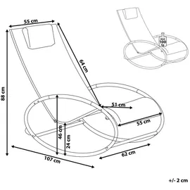 Beliani Liegestuhl, Campo 107 cm,