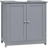 Woltu Unterschrank, Waschtischunterschrank, Waschbeckenunterschrank mit 2 Türen, Waschtisch waschbecken 60x60x30cm, Grau