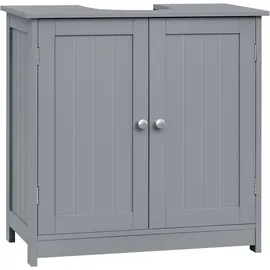 Woltu Unterschrank, Waschtischunterschrank, Waschbeckenunterschrank mit 2 Türen, Waschtisch waschbecken 60x60x30cm, Grau