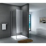 dein bau projekt Duschkabine Spritzschutz Klarglas 80 x 80 x 190 cm m. Wanne