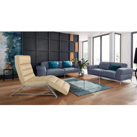 W.Schillig Relaxliege daily dreams Leder/Polyester 65 x 91 x 170 cm beige mit Kissen