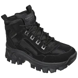 Schnürboots SKECHERS "HI-RYZE-GAWKERS", Damen, Gr. 37, schwarz, Leder, unifarben, casual, Schuhe, Trekking Stiefel, Winterstiefel mit robuster Profillaufsohle