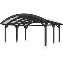 SKANHOLZ Doppelcarport Bogendach 6,35 x 5,41 m anthrazit inkl. Pfostenanker