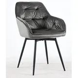 Esszimmerstuhl drehbar KENLY von DESIGNlink Gestell Metall Schwarz / Grau Velvet