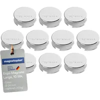 Magnetoplan Ergo-Magnete, large, silber, 10 Stück