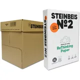 Steinbeis No. 2 Druckerpapier – 2500 (5 x 500) Blatt DIN A4 Recycling-Papier 80 g/m2, Weiß & Chlorfrei, hochwertiges Kopierpapier ISO 80 / CIE 85