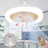 Deckenventilator Mit Beleuchtung, E27-deckenventilator-kronleuchter Mit Geräuscharmer Fassung, Inklusive Fernbedienung, Gelber Deckenventilator Mit Beleuchtung (gelb)