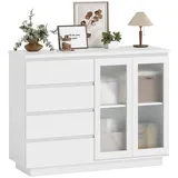 Homcom Sideboard 120 x 91 x 40 cm Weiß