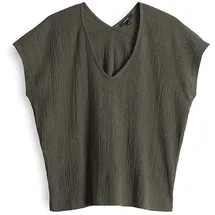 Opus Damen Kurzarmshirt | Jerseyshirt SIRUKUS Structure Regular mit Crash Effekt Olive Leaf, 38