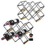 ELUNO Weinregal 39 x 14,5 x 15 cm Schwarz