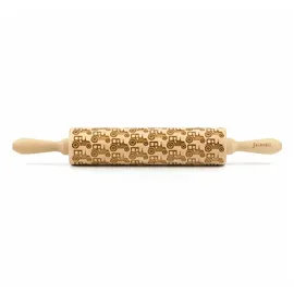 Folkroll Teigrolle Traktor, groß, 43 cm, Nudelholz, Prägerolle, Muster, Motiv, Rolle, Buchenholz, 332764
