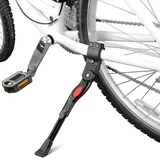 Mesee Fahrradständer, Fahrrad Seitenständer, Aluminiumlegierung Einstellbarer Fahrradständer mit Rutschfestem Gummifuß für 22-27 Zoll Reifen Mountainbike Erwachsenenrad Sportfahrrad