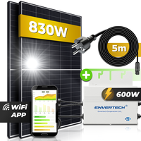 Solaranlage 830W Balkonkraftwerk Envertech Wechselrichter 600W genehmigungsfrei