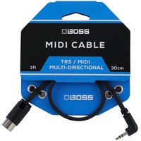 Boss BMIDI-1-35 Audio-Kabel 0,3 m 3.5mm TRS MIDI Schwarz