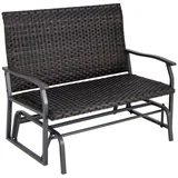 COSTWAY Gartenbank, 2- Sitzer Schaukelbank PE-Rattan, 120x80x94cm braun