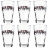 LEONARDO HOME Solo Latte-Macchiato Glas, Glas-Becher mit Aufdruck, spülmaschinengeeignete Kaffee-Gläser, 6er Set, 410 ml, 043399