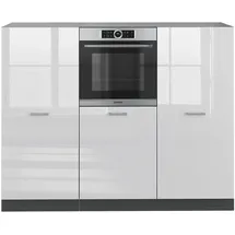 Vicco Küchenblock Weiß Hochglanz/Anthrazit 180 cm ohne Arbeitsplatte
