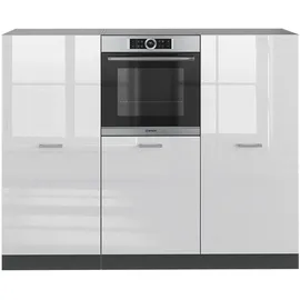 Vicco Küchenblock Weiß Hochglanz/Anthrazit 180 cm ohne Arbeitsplatte
