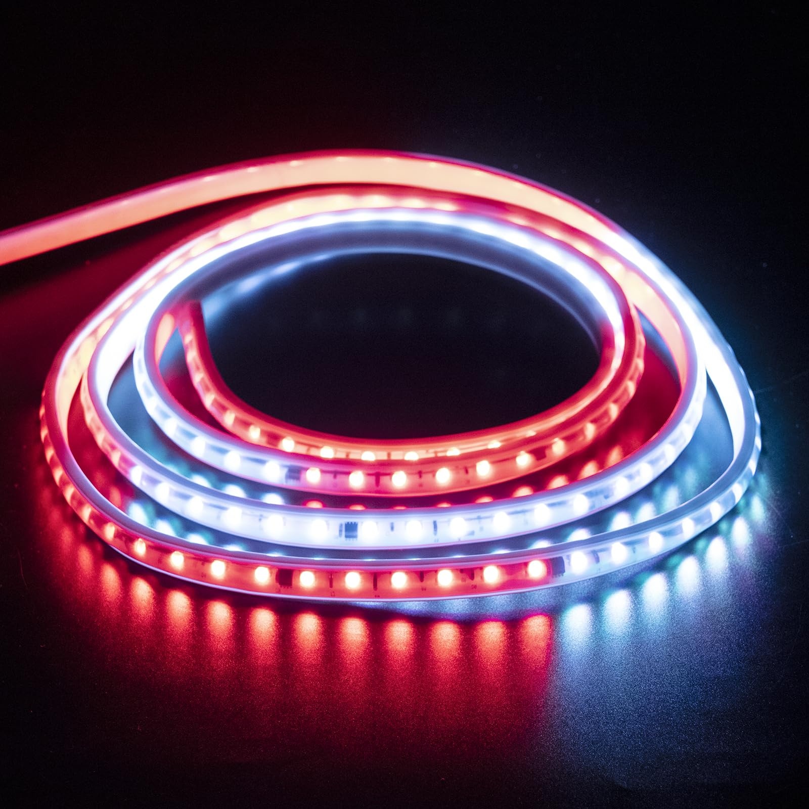 pcning RGB LED Strip Aussen 3M 230V Direktanschluss Multicolore Band 5050 60leds/m sans Transformateur IP67 Wasserdicht Lichtleiste, 3 Meter LED Streifen 220V 230V (3M, RGB)