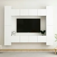 VidaXL 8-tlg. TV-Schrank-Set Weiß Holzwerkstoff