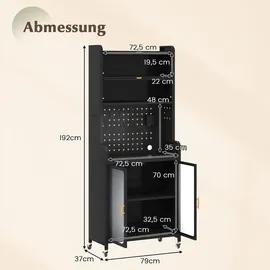 Costway Küchenbuffet 192 cm Schwarz