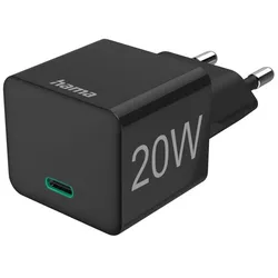 Hama Mini-Schnellladegerät USB-C (20W) (Schwarz)