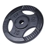 GORILLA SPORTS® Hantelscheiben - Einzeln/Set, 0,5kg, 1,25kg, 2kg, 2,5kg, 5kg, 10kg, 15kg, 20kg, 27,5kg, 30kg Gewichte, Tri-Grip, 30mm, Gusseisen, Silber/Schwarz - Gewichtsscheiben, Hanteln Set