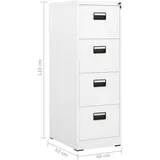 vidaXL Aktenschrank 46 x 62 x 133 cm weiß