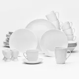 VAN WELL Kombiservice Ronda, Weiß, Keramik, 32-teilig, 250 ml,250 ml,320 ml, lebensmittelecht, Essen , Trinken, Geschirr, Geschirrsets, Kombiservice