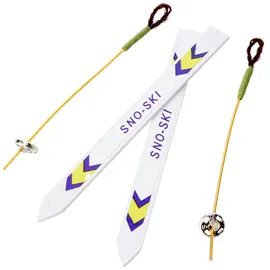 EFCO – Miniatur-Ski-Set, weiß, 9 cm, 4-teilig