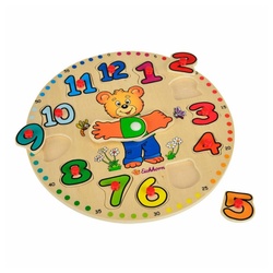 Eichhorn Puzzle Lernuhr Bär 13-tlg ab 2 Jahren, 13 Puzzleteile bunt