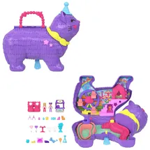 Agr Polly Pocket Mikropuppen & Spielset mit 23 Überraschungs-Zubehörteilen, inklusive Tieren, Geburtstags-Party-Katzen-Spielset, Riesenrad-Fahrt