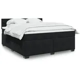 vidaXL Boxspringbett mit Matratze Schwarz 180x200 cm Samt
