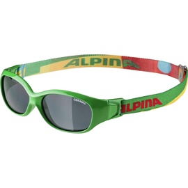 Alpina FLEXXY KIDS - Flexible und Bruchsichere Sonnenbrille Mit 100% UV-Schutz Für Kinder, green-puzzle gloss, One Size