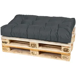 TexDeko Garden Palettenkissen 120x80x18cm wasserabweisend In- & Outdoor Sitzkissen gesteppt Sitzauflage für Europaletten  (Anthrazit)