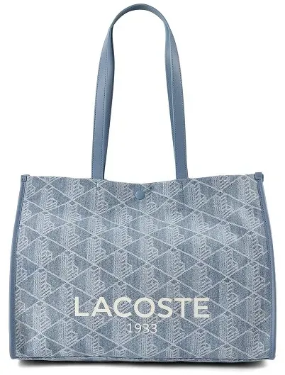 Lacoste Heritage Jacquard Shopper Tasche 40 cm  blau