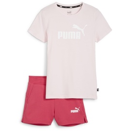 Puma Mädchen Logo Tee & Shorts Set Trainingsanzug, Whisp Of Pink, 140 EU
